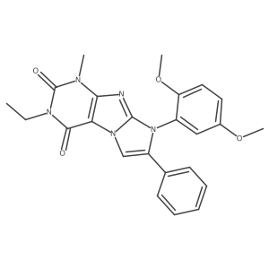 8-(2,5-dimethoxyphenyl)-3-ethyl-1-methyl-7-phenyl-1H-imidazo[2,1-f]purine-2,4(3H,8H)-dione结构式