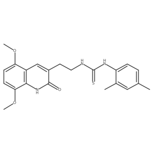 1-(2-(5,8-Dimethoxy-2-oxo-1,2-dihydroquinolin-3-yl)ethyl)-3-(2,4-dimethylphenyl)thiourea结构式