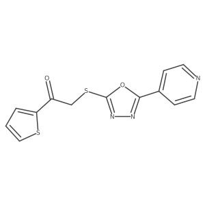 2-((5-(Pyridin-4-yl)-1,3,4-oxadiazol-2-yl)thio)-1-(thiophen-2-yl)ethanone结构式