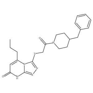 3-((2-(4-benzylpiperidin-1-yl)-2-oxoethyl)thio)-5-propyl-[1,2,4]triazolo[4,3-a]pyrimidin-7(8H)-one Structure
