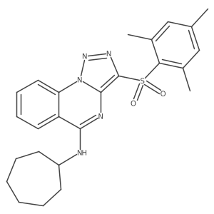 N-cycloheptyl-3-[(2,4,6-trimethylphenyl)sulfonyl][1,2,3]triazolo[1,5-a]quinazolin-5-amine结构式