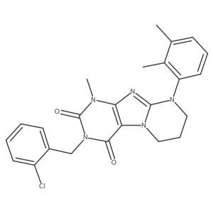 3-(2-chlorobenzyl)-9-(2,3-dimethylphenyl)-1-methyl-6,7,8,9-tetrahydropyrimido[2,1-f]purine-2,4(1H,3H)-dione Structure
