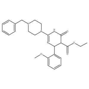 Ethyl 2-(4-benzylpiperazin-1-yl)-6-(2-methoxyphenyl)-4-oxo-1,4,5,6-tetrahydropyrimidine-5-carboxylate Structure