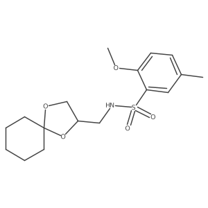 N-(1,4-dioxaspiro[4.5]decan-2-ylmethyl)-2-methoxy-5-methylbenzenesulfonamide Structure