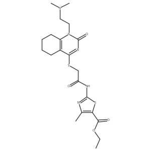Ethyl 2-(2-((1-(2-(dimethylamino)ethyl)-2-oxo-1,2,5,6,7,8-hexahydroquinazolin-4-yl)thio)acetamido)-4-methylthiazole-5-carboxylate Structure