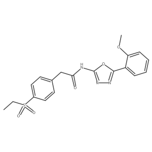 2-(4-(ethylsulfonyl)phenyl)-N-(5-(2-methoxyphenyl)-1,3,4-oxadiazol-2-yl)acetamide结构式