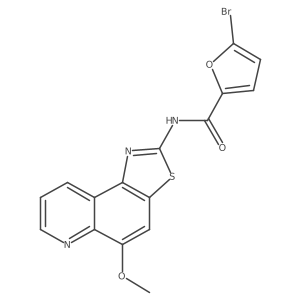 5-bromo-N-[(2Z)-5-methoxy[1,3]thiazolo[4,5-f]quinolin-2(1H)-ylidene]furan-2-carboxamide结构式