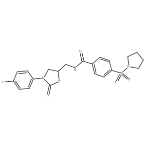 N-((3-(4-fluorophenyl)-2-oxooxazolidin-5-yl)methyl)-4-(pyrrolidin-1-ylsulfonyl)benzamide Structure
