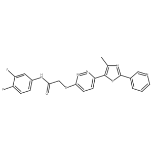 N-(3,4-difluorophenyl)-2-((6-(4-methyl-2-(pyridin-3-yl)thiazol-5-yl)pyridazin-3-yl)thio)acetamide结构式