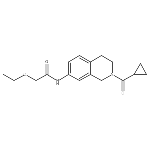 N-(2-(cyclopropanecarbonyl)-1,2,3,4-tetrahydroisoquinolin-7-yl)-2-ethoxyacetamide结构式