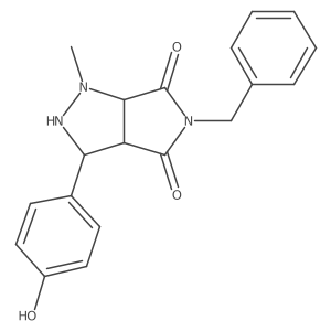 5-benzyl-3-(4-hydroxyphenyl)-1-methyltetrahydropyrrolo[3,4-c]pyrazole-4,6(2H,5H)-dione结构式