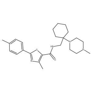 4-methyl-2-(4-methylphenyl)-N~5~-{[1-(4-methylpiperazino)cyclohexyl]methyl}-1,3-thiazole-5-carboxamide结构式