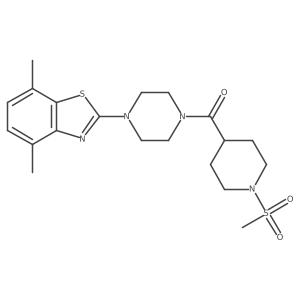 2-[4-(1-Methanesulfonylpiperidine-4-carbonyl)piperazin-1-yl]-4,7-dimethyl-1,3-benzothiazole Structure