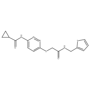 N-(6-((2-oxo-2-((thiophen-2-ylmethyl)amino)ethyl)thio)pyridazin-3-yl)cyclopropanecarboxamide Structure