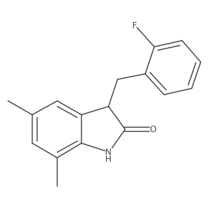 3-[(2-Fluorophenyl)methyl]-1,3-dihydro-5,7-dimethyl-2H-indol-2-one结构式