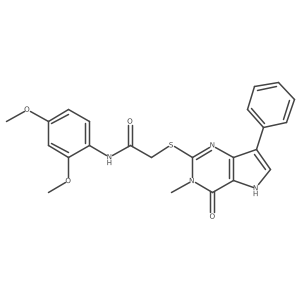 N-(2,4-dimethoxyphenyl)-2-({3-methyl-4-oxo-7-phenyl-3H,4H,5H-pyrrolo[3,2-d]pyrimidin-2-yl}sulfanyl)acetamide结构式