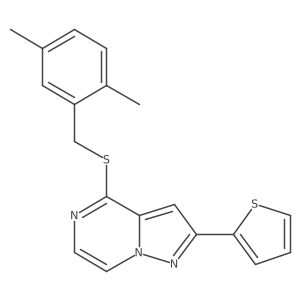 4-{[(2,5-Dimethylphenyl)methyl]sulfanyl}-2-(thiophen-2-YL)pyrazolo[1,5-A]pyrazine结构式