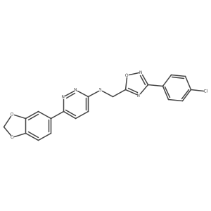 3-(1,3-Benzodioxol-5-yl)-6-({[3-(4-chlorophenyl)-1,2,4-oxadiazol-5-yl]methyl}sulfanyl)pyridazine结构式