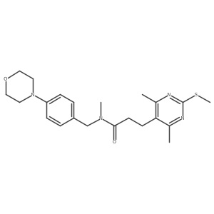 3-[4,6-dimethyl-2-(methylsulfanyl)pyrimidin-5-yl]-N-methyl-N-{[4-(morpholin-4-yl)phenyl]methyl}propanamide Structure