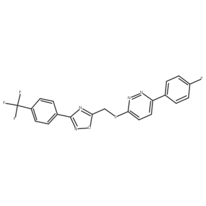 3-(4-Fluorophenyl)-6-[({3-[4-(trifluoromethyl)phenyl]-1,2,4-oxadiazol-5-yl}methyl)sulfanyl]pyridazine结构式
