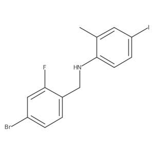 4-Bromo-2-fluoro-N-(4-iodo-2-methylphenyl)benzenemethanamine Structure