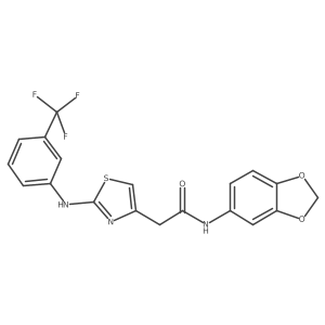 O=C(Cc1csc(Nc2cccc(C(F)(F)F)c2)n1)Nc1ccc2c(c1)OCO2结构式