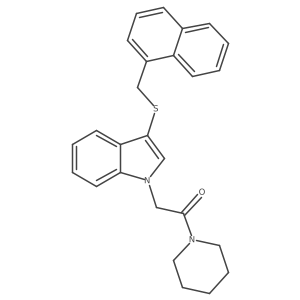 2-(3-((naphthalen-1-ylmethyl)thio)-1H-indol-1-yl)-1-(piperidin-1-yl)ethanone Structure
