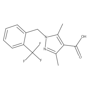 1-[2-(Trifluoromethyl)benzyl]-3,5-dimethyl-1H-pyrazole-4-carboxylic acid结构式