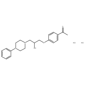1-(4-(2-Hydroxy-3-(4-phenylpiperazin-1-yl)propoxy)phenyl)ethanone dihydrochloride结构式