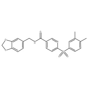 N-(1,3-benzodioxol-5-ylmethyl)-6-[(3,4-dimethylphenyl)sulfonyl]nicotinamide Structure