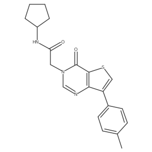 N-cyclopentyl-2-[7-(4-methylphenyl)-4-oxothieno[3,2-d]pyrimidin-3(4H)-yl]acetamide结构式