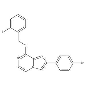 2-(4-Bromophenyl)-4-[(2-fluorobenzyl)thio]pyrazolo[1,5-a]pyrazine结构式