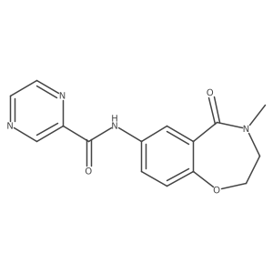 N-(4-methyl-5-oxo-2,3,4,5-tetrahydrobenzo[f][1,4]oxazepin-7-yl)pyrazine-2-carboxamide结构式