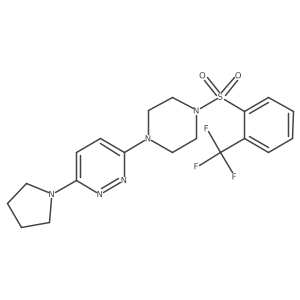 3-(Pyrrolidin-1-yl)-6-(4-((2-(trifluoromethyl)phenyl)sulfonyl)piperazin-1-yl)pyridazine Structure