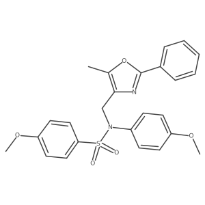 4-methoxy-N-(4-methoxyphenyl)-N-((5-methyl-2-phenyloxazol-4-yl)methyl)benzenesulfonamide结构式