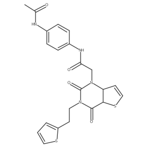 2-{2,4-dioxo-3-[2-(thiophen-2-yl)ethyl]-1H,2H,3H,4H-thieno[3,2-d]pyrimidin-1-yl}-N-(4-acetamidophenyl)acetamide结构式