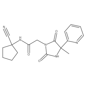 N-(1-cyanocyclopentyl)-2-[4-methyl-2,5-dioxo-4-(pyridin-2-yl)imidazolidin-1-yl]acetamide Structure