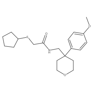 2-(cyclopentylthio)-N-((4-(4-methoxyphenyl)tetrahydro-2H-pyran-4-yl)methyl)acetamide结构式