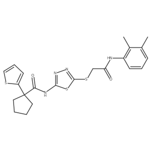 N-[5-({[(2,3-dimethylphenyl)carbamoyl]methyl}sulfanyl)-1,3,4-thiadiazol-2-yl]-1-(thiophen-2-yl)cyclopentane-1-carboxamide Structure