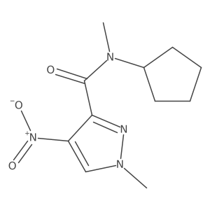 N-cyclopentyl-N,1-dimethyl-4-nitropyrazole-3-carboxamide结构式