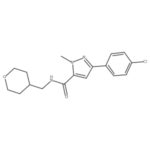 3-(4-chlorophenyl)-1-methyl-N-(tetrahydro-2H-pyran-4-ylmethyl)-1H-pyrazole-5-carboxamide Structure