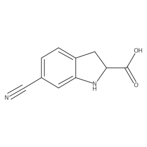 6-cyano-2,3-dihydro-1H-indole-2-carboxylic acid结构式