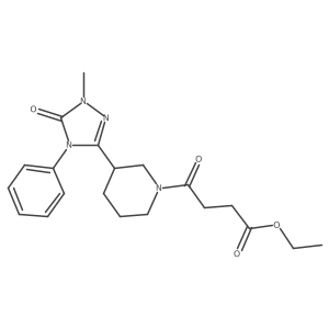 ethyl 4-[3-(1-methyl-5-oxo-4-phenyl-1,2,4-triazol-3-yl)-1-piperidyl]-4-oxo-butanoate结构式