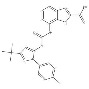 7-(3-(3-Tert-butyl-1-p-tolyl-1h-pyrazol-5-yl)ureido)-1h-indole-2-carboxylic acid结构式