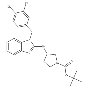 (R)-tert-butyl 3-((1-(3,4-dichlorobenzyl)-1H-benzo[d]imidazol-2-yl)amino)pyrrolidine-1-carboxylate结构式