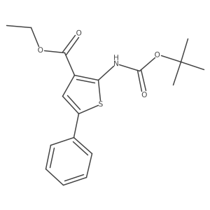 2-Tert-butoxycarbonylamino-5-phenyl-thiophene-3-carboxylic acid ethyl ester Structure