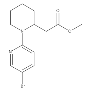 methyl 2-[1-(5-bromo-2-pyridyl)-2-piperidyl]acetate结构式