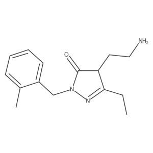 4-(2-aminoethyl)-3-ethyl-1-[(2-methylphenyl)methyl]-4,5-dihydro-1H-pyrazol-5-one结构式