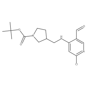 Tert-butyl 3-[[(2-chloro-5-formylpyridin-4-yl)amino]methyl]pyrrolidine-1-carboxylate Structure