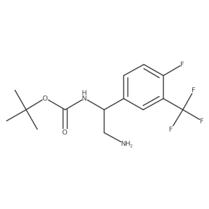 tert-butyl N-{2-amino-1-[4-fluoro-3-(trifluoromethyl)phenyl]ethyl}carbamate结构式